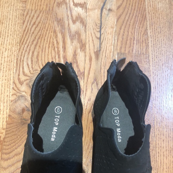 Top Moda black zip bootie sz 8 - Picture 3 of 4